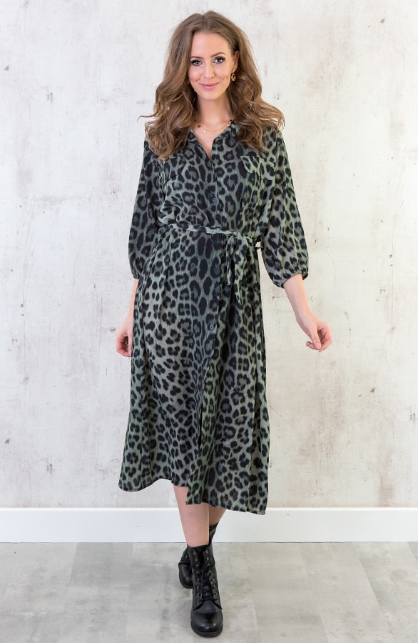 Blousejurk Panter Legergroen – shoparchief, foto 4