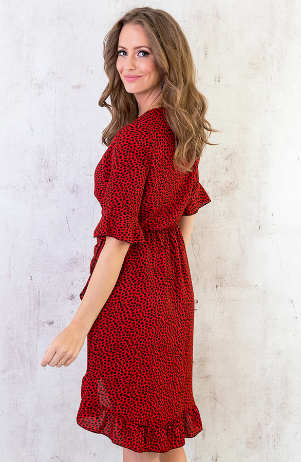 Jurk Cheetah Dames Rood – shoparchief, foto 5