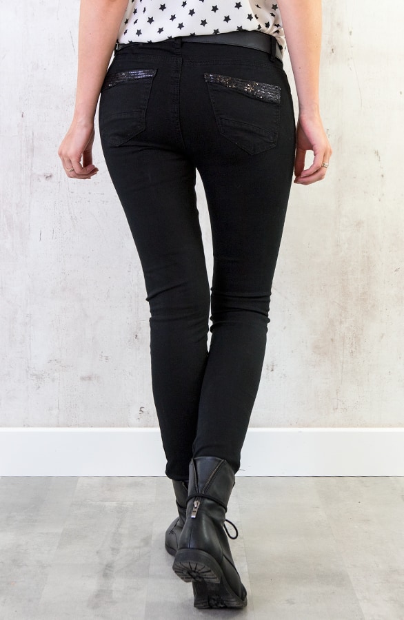 Pailletten Jeans Zwart – shoparchief, foto 5