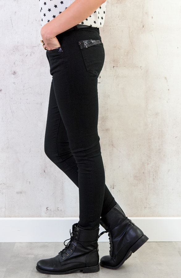 Pailletten Jeans Zwart – shoparchief, foto 3