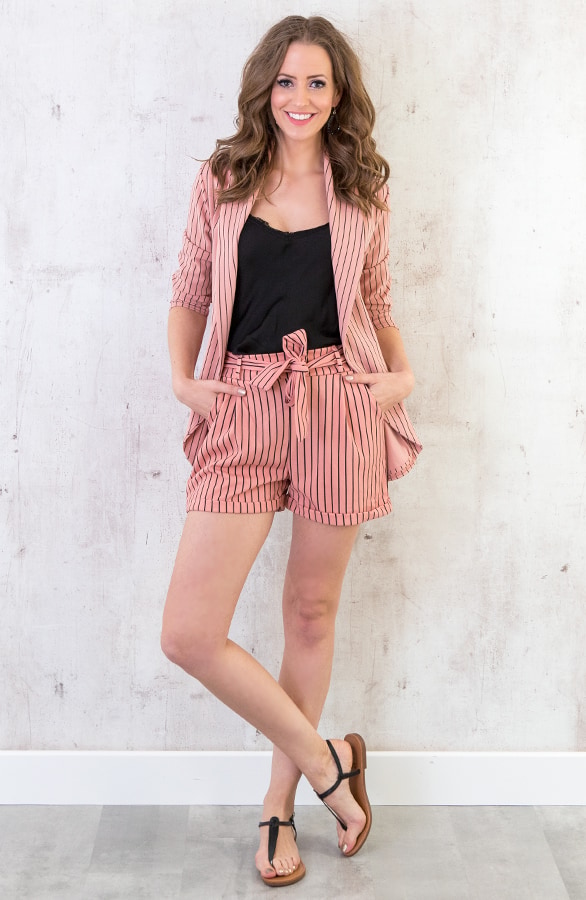 Blazer Gestreept Oud Roze – shoparchief, foto 6