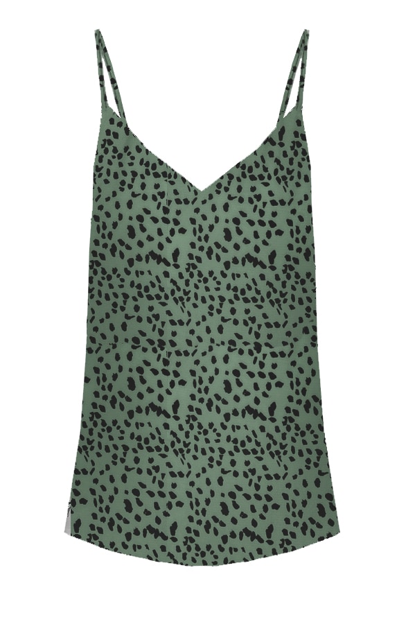 Cheetah Spaghetti Top Armeegrün, Shoparchiv