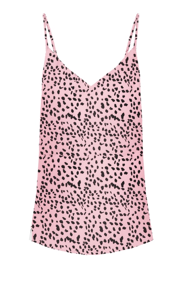 Cheetah Spaghetti Top Roze – shoparchief