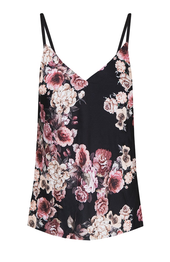 Spaghetti Top Rozen Zwart – shoparchief