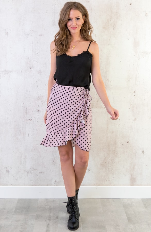 Stippen Wikkelrok Oud Roze – shoparchief