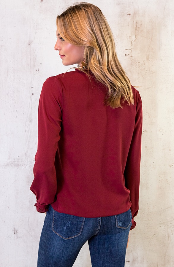 Lace Blouse Exclusive Bordeaux – shoparchief, foto 4