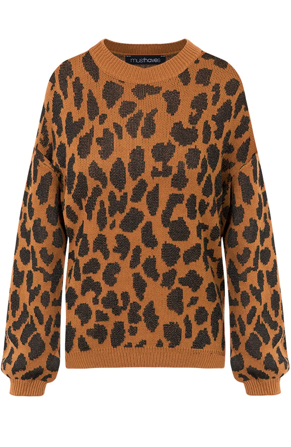 Gebreide Panter Trui Cognac – shoparchief