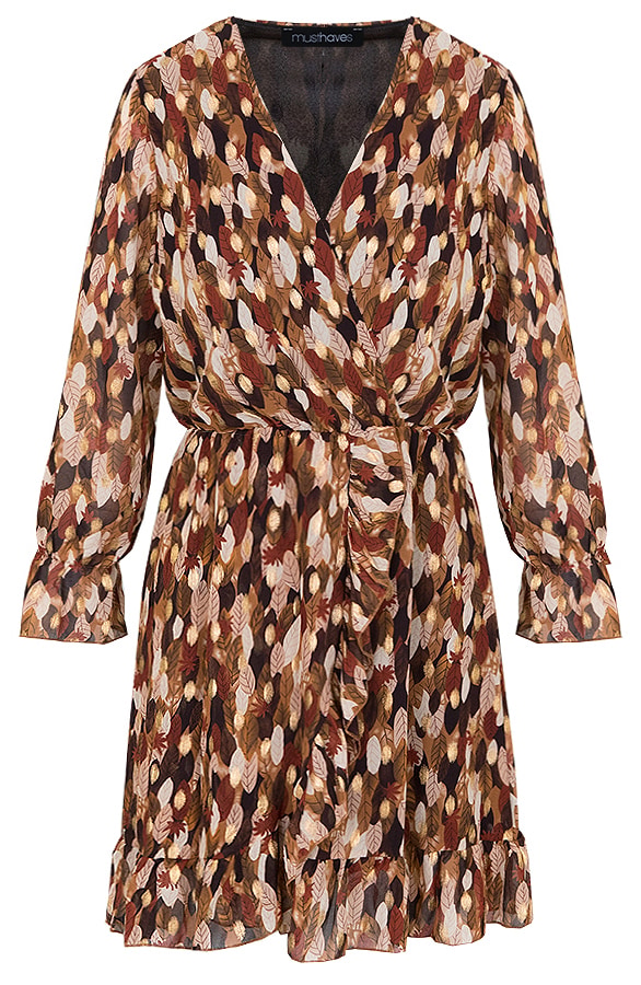 Golden Leaves Jurk Cognac – shoparchief