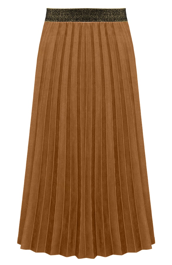 Plisse Rok Suede Camel – shoparchief
