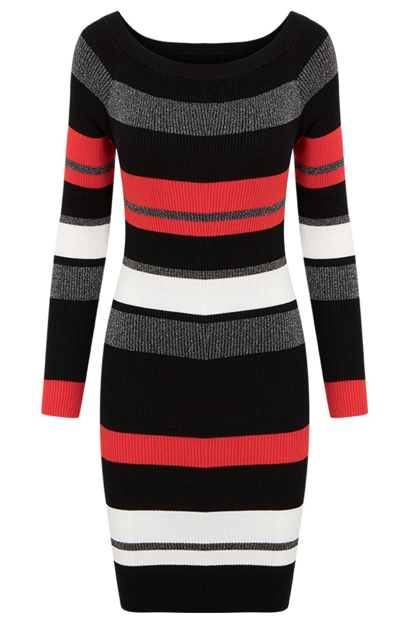 Stretch Jurk Gestreept Rood – shoparchief