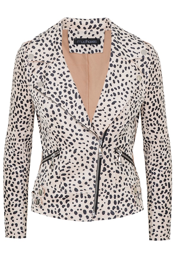 Suede Biker Jacket Cheetah Beige – shoparchief