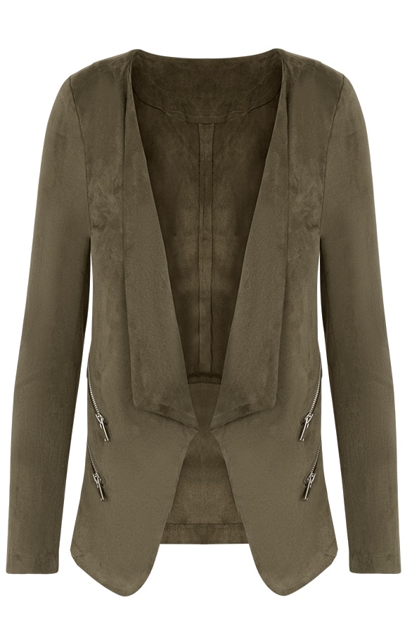Suede Jasje Rits Legergroen – shoparchief