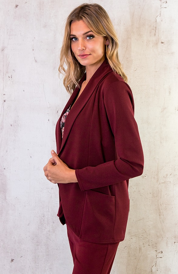 Basic Blazer Bordeaux – shoparchief, foto 4