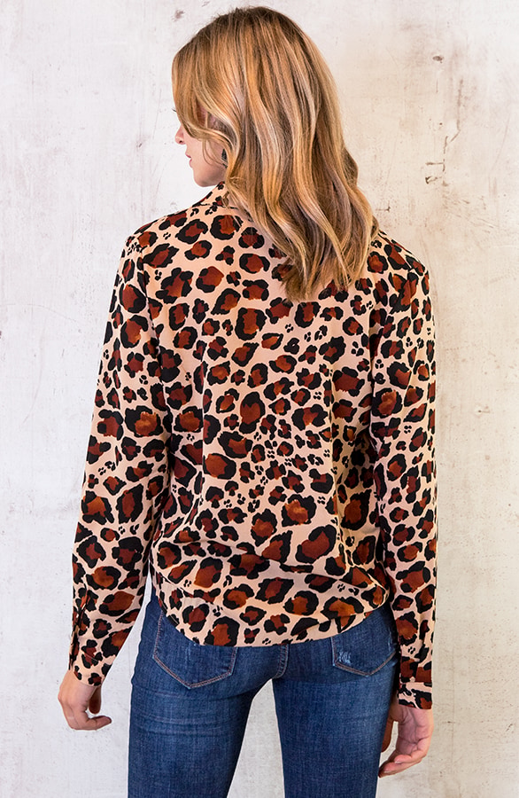 Panter Blouse Overslag Beige – shoparchief, foto 5