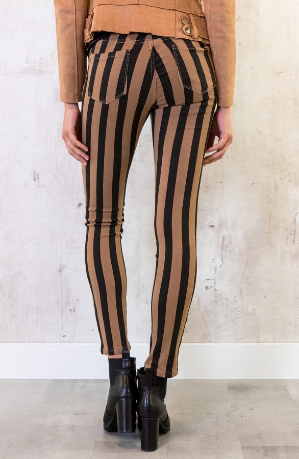 Gestreifte Hose Schwarz Camel, Shoparchiv, Foto 4