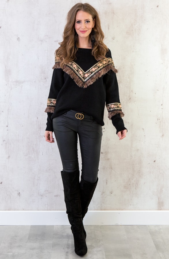 Trui Boho Zwart – shoparchief, foto 4