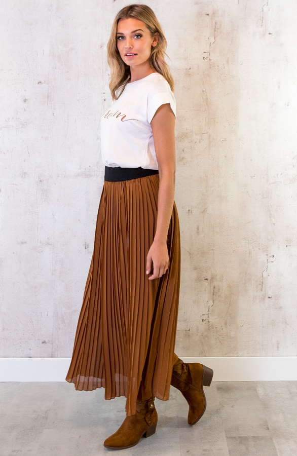 Plooirok Dames Cognac – shoparchief, foto 6