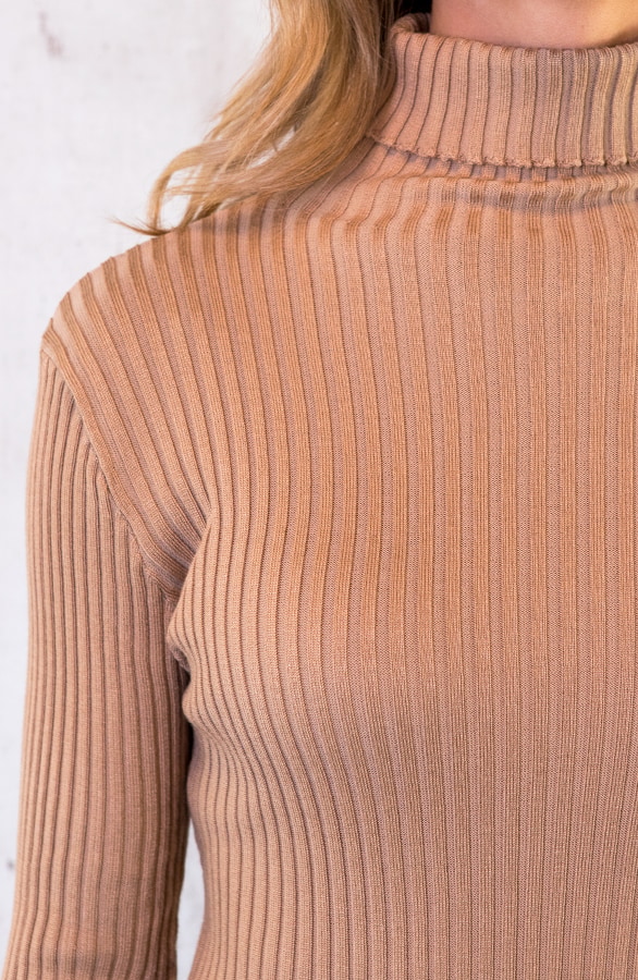 Col Jurk Met Knopen Taupe – shoparchief, foto 5
