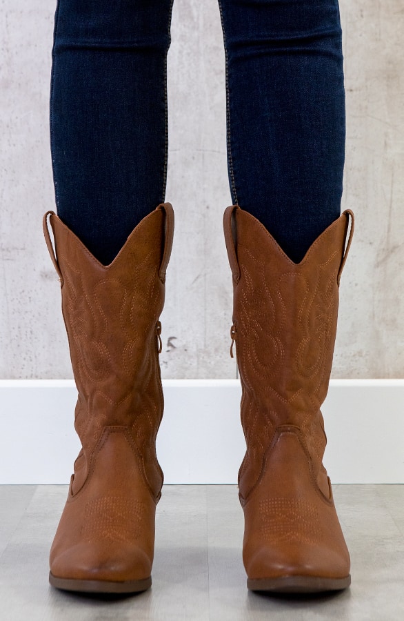 Cowboylaarzen Leer Cognac – shoparchief, foto 4