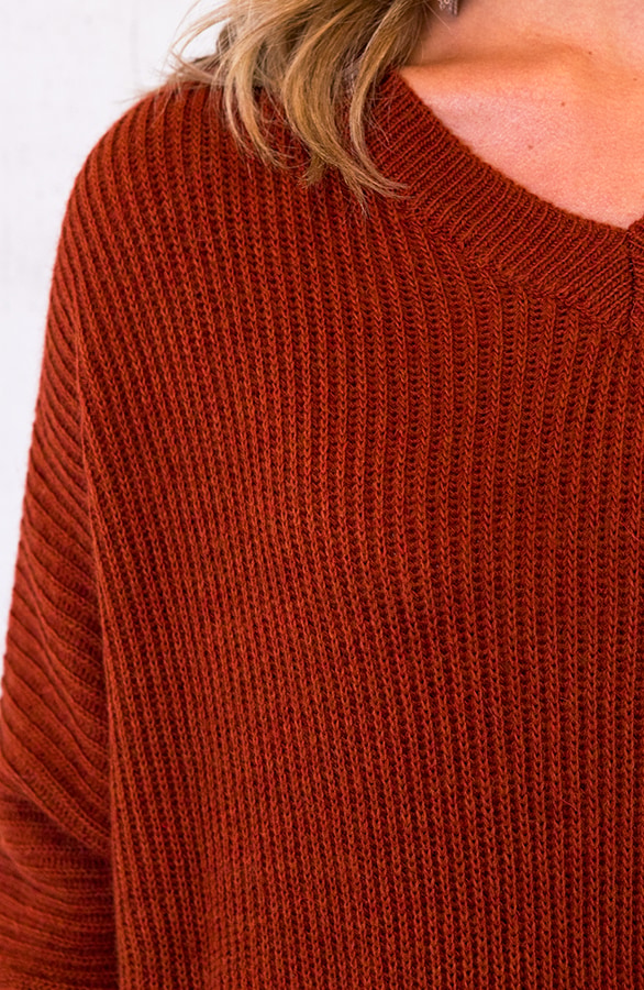 Gebreide Oversized Trui Terracotta – shoparchief, foto 6