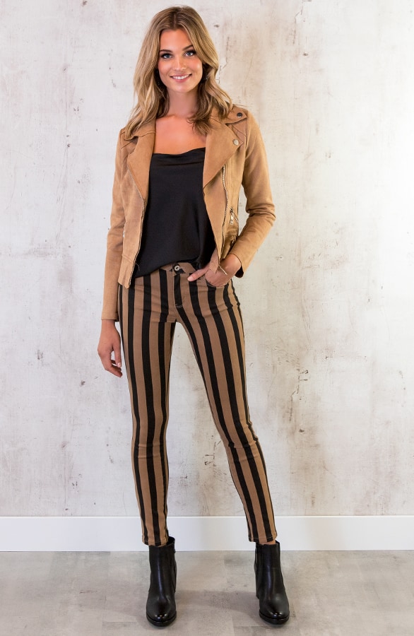 Gestreifte Hose Schwarz Camel, Shoparchiv, Foto 5
