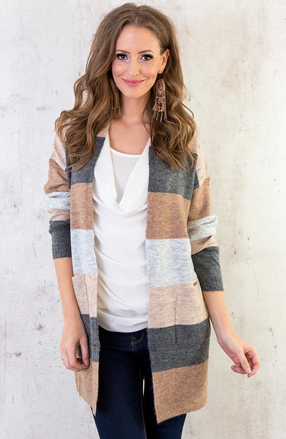 Gestreept Vest Taupe – shoparchief, foto 6