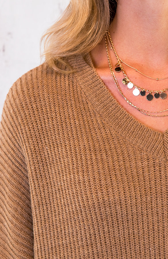 Gebreide Oversized Trui Taupe – shoparchief, foto 7