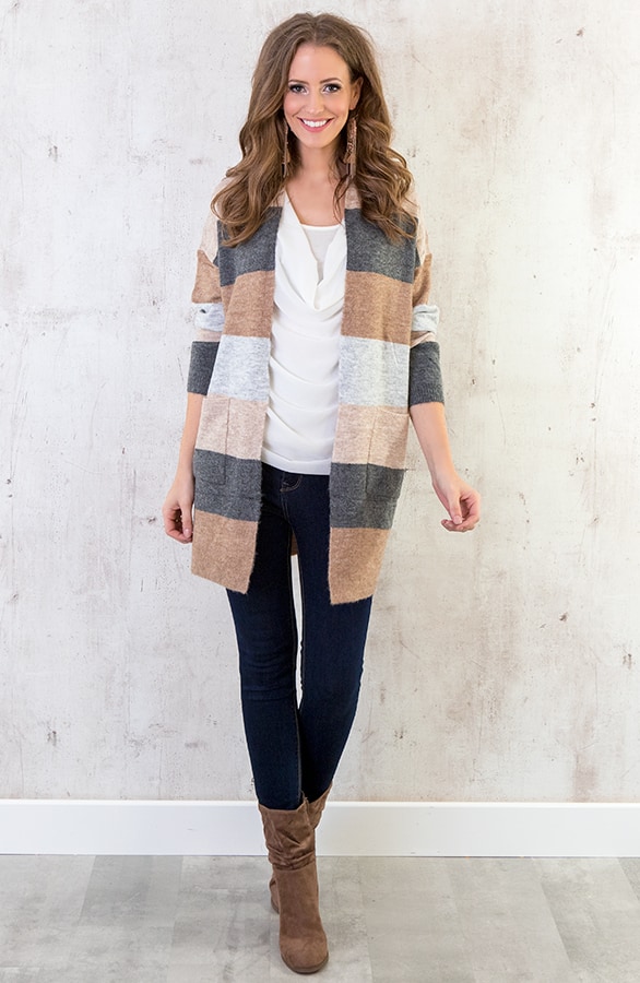 Gestreept Vest Taupe – shoparchief, foto 7