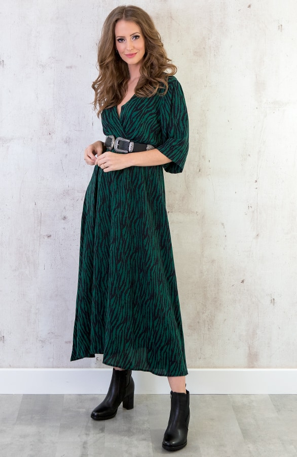 Maxi Jurk Zebraprint Groen – shoparchief, foto 4