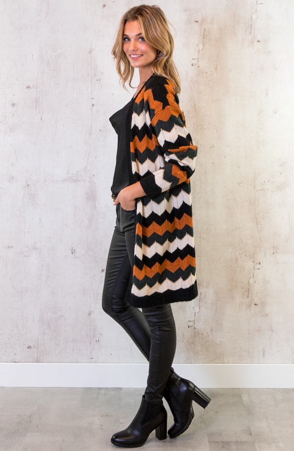Zigzag Cardigan Zwart – shoparchief, foto 4