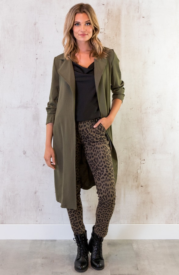Trenchcoat Dames Legergroen – shoparchief, foto 3