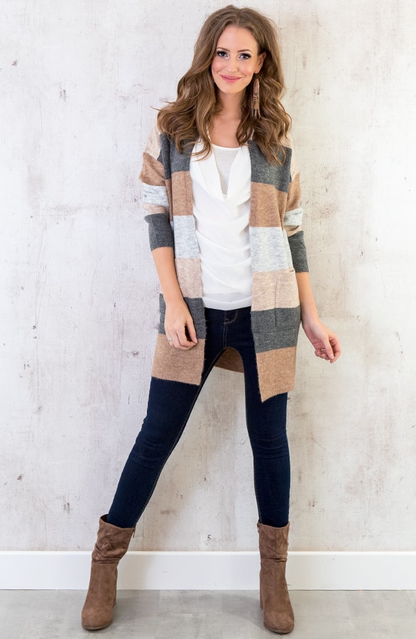 Gestreept Vest Taupe – shoparchief, foto 2