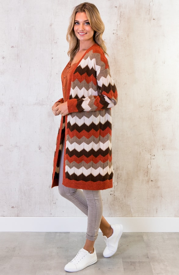 Zigzag Cardigan Terracotta – shoparchief, foto 4