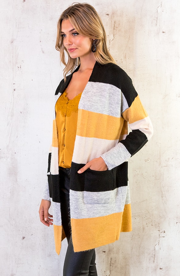 Gestreept Vest Okergeel – shoparchief, foto 3