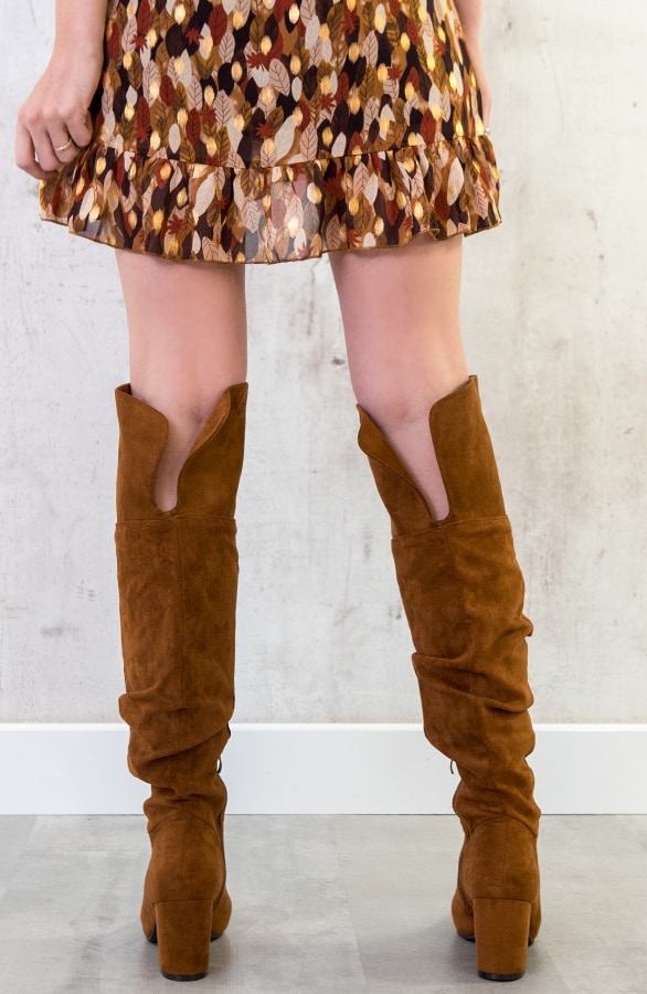 Overknee-Stiefel mit Absatz Cognac, Shoparchiv, Foto 5