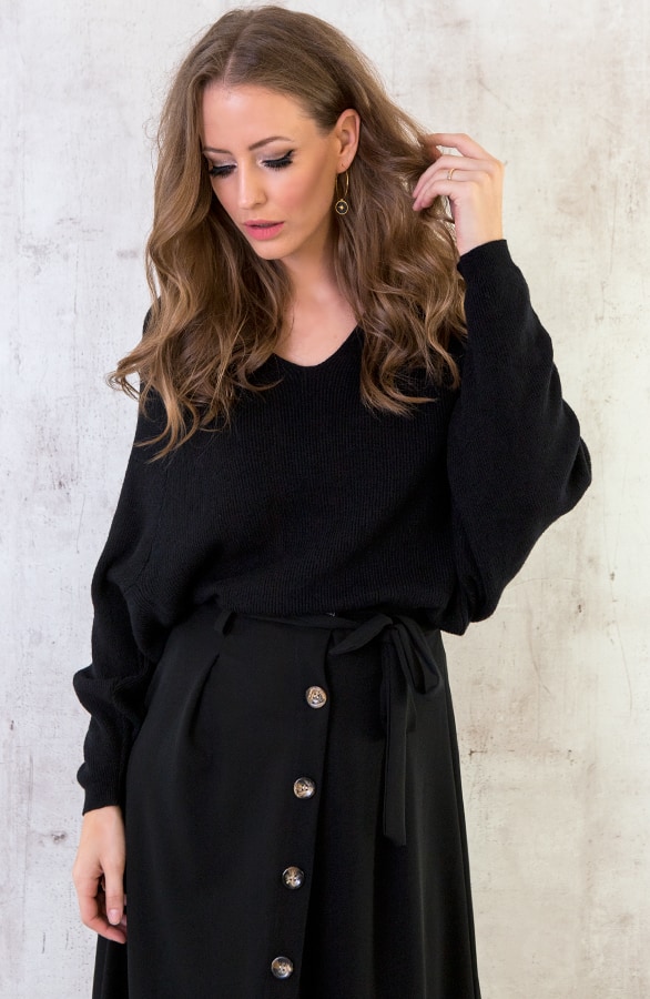 Oversized Trui Zwart – shoparchief, foto 2