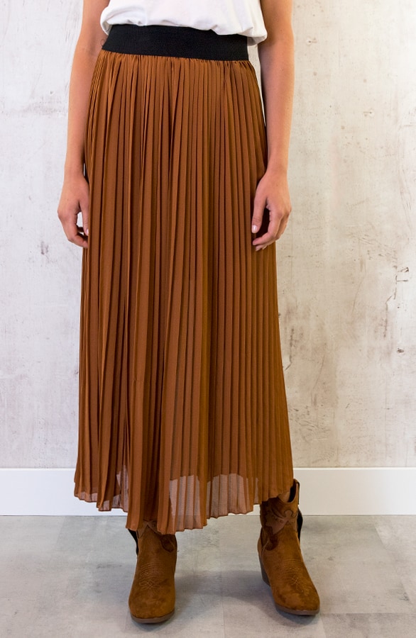 Plooirok Dames Cognac – shoparchief, foto 2