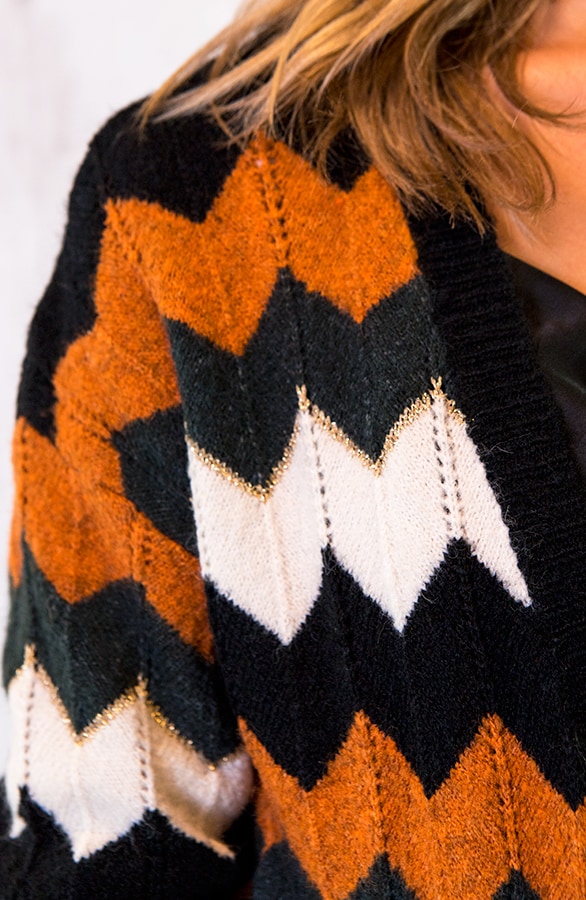 Zigzag Cardigan Zwart – shoparchief, foto 5