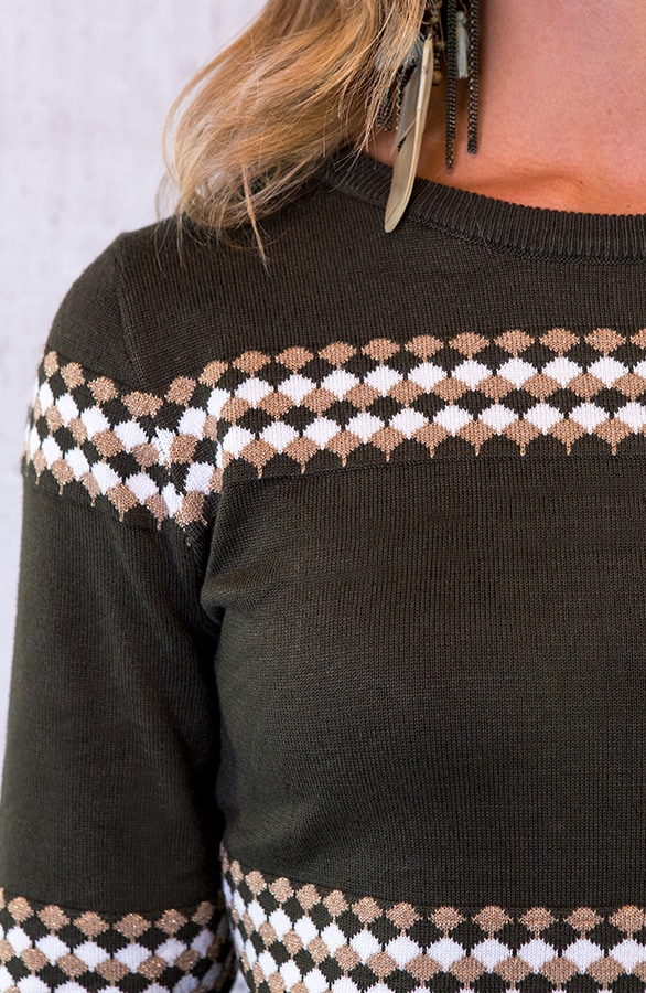 Gestreepte Print Tuniek Legergroen – shoparchief, foto 6