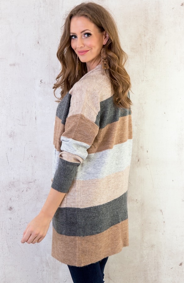 Gestreept Vest Taupe – shoparchief, foto 3