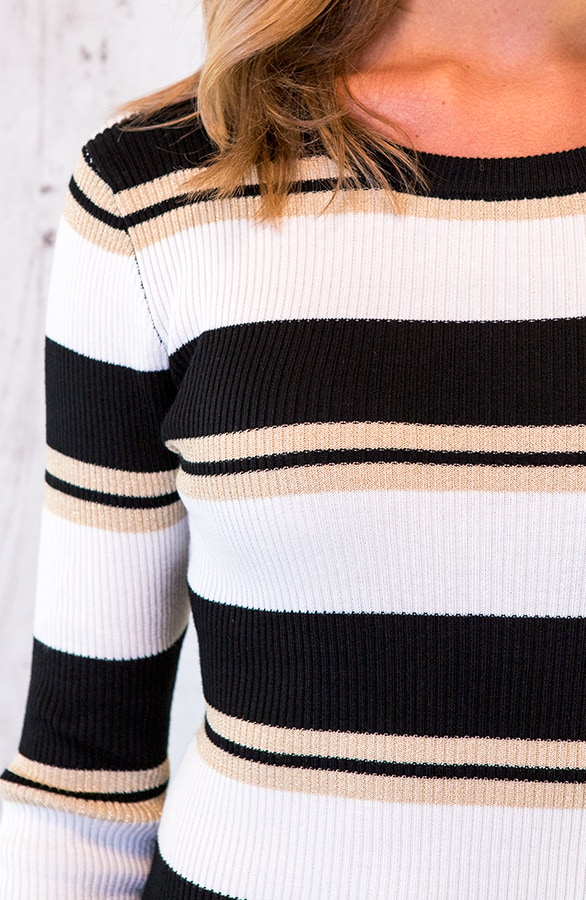 Gestreepte Jurk Stretch Creme – shoparchief, foto 4