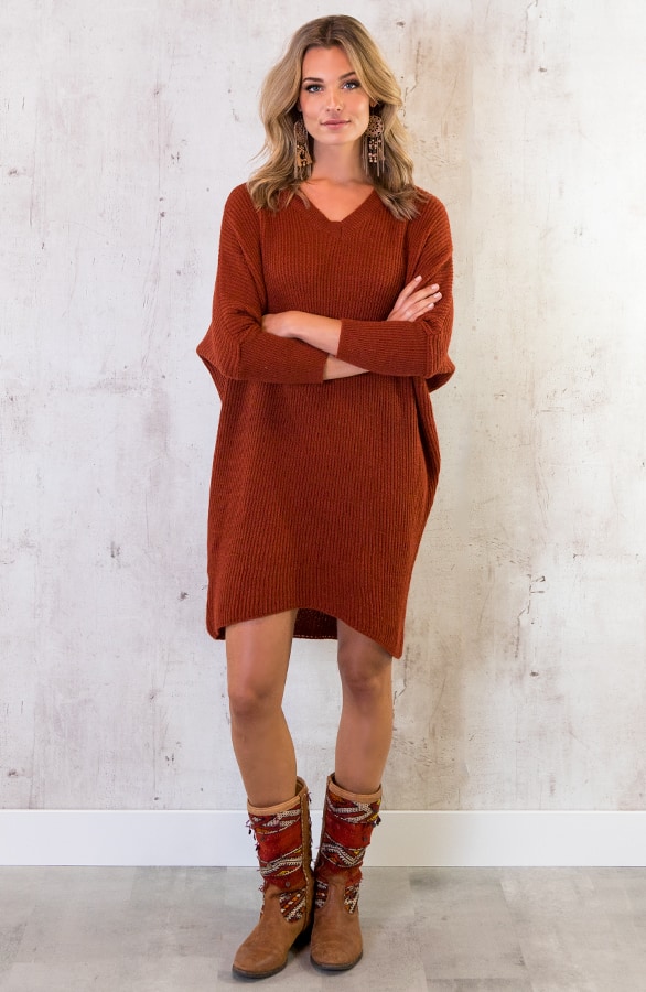 Gebreide Oversized Trui Terracotta – shoparchief, foto 5