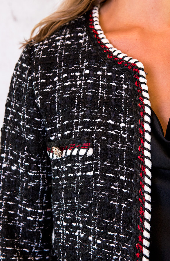 Limited Tweed Cardigan Zwart – shoparchief, foto 4