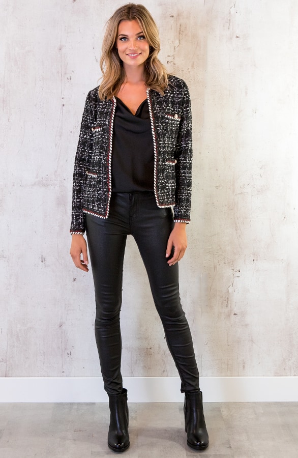 Limited Tweed Cardigan Zwart – shoparchief, foto 3