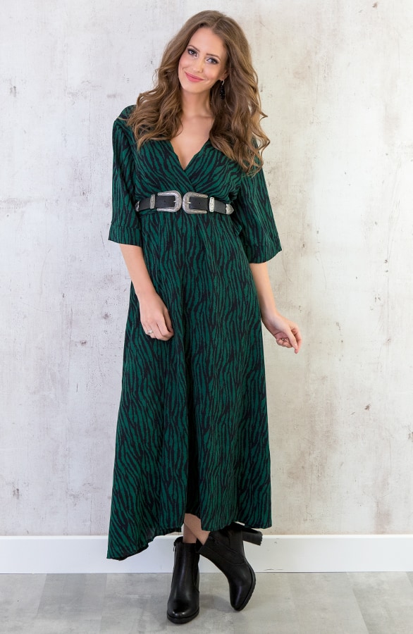 Maxi Jurk Zebraprint Groen – shoparchief, foto 3