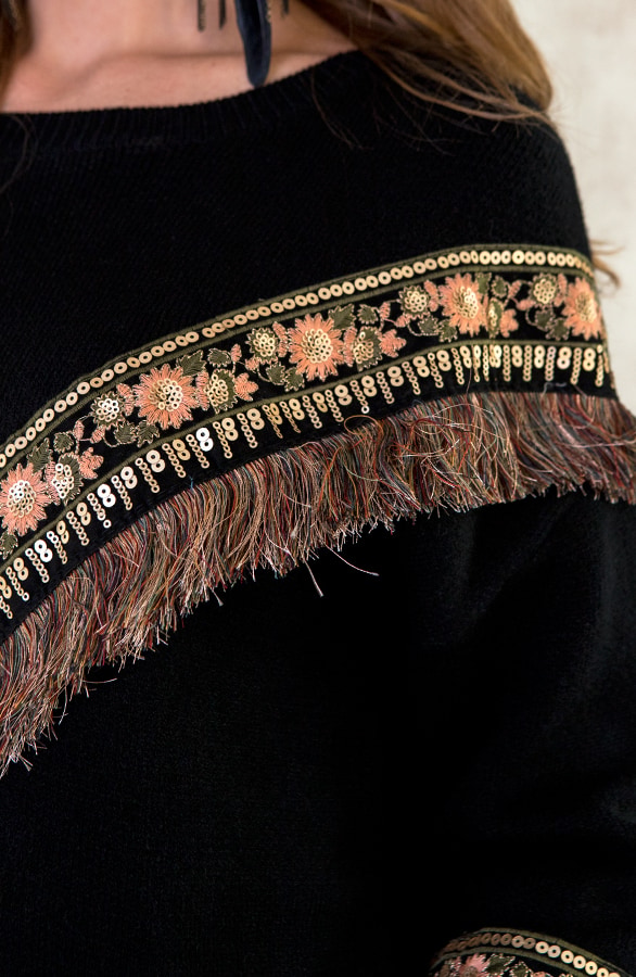 Trui Boho Zwart – shoparchief, foto 5