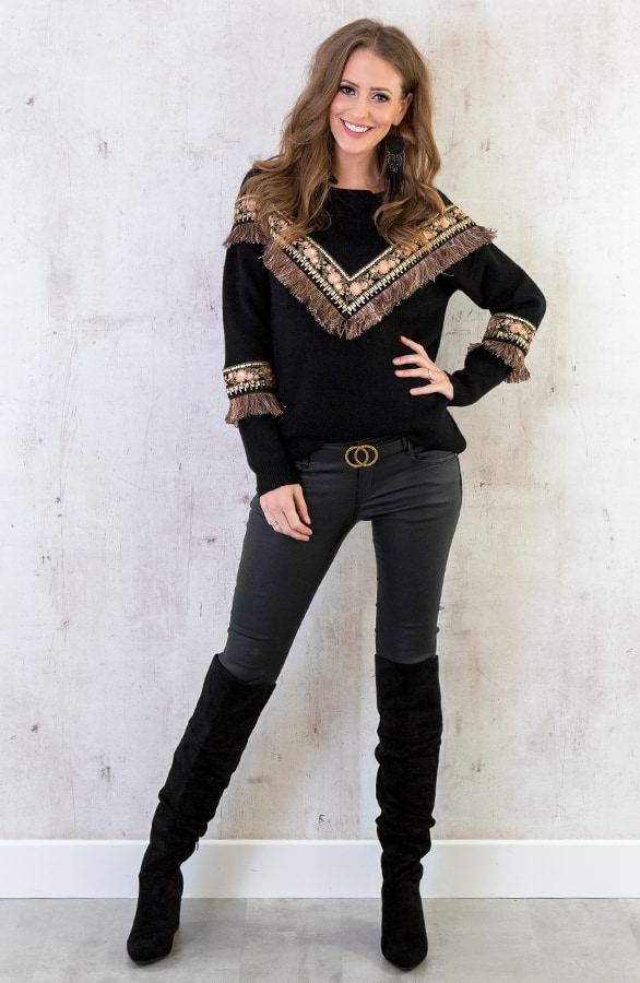 Overknee-Stiefel mit Absatz Schwarz, Shoparchiv, Foto 7