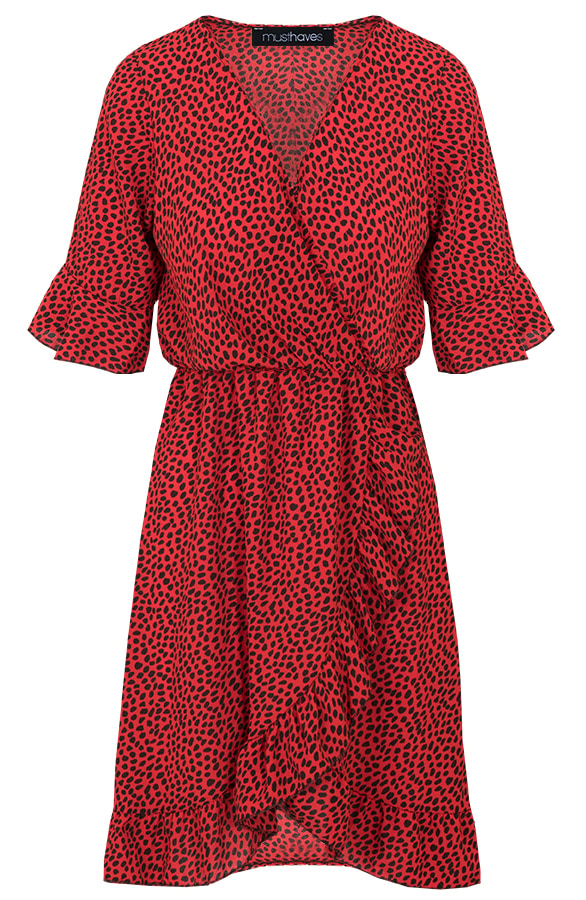Jurk Cheetah Dames Rood – shoparchief