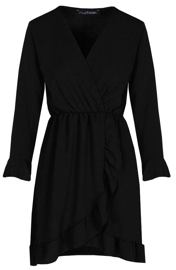 Jurk Met Overslag Zwart – shoparchief