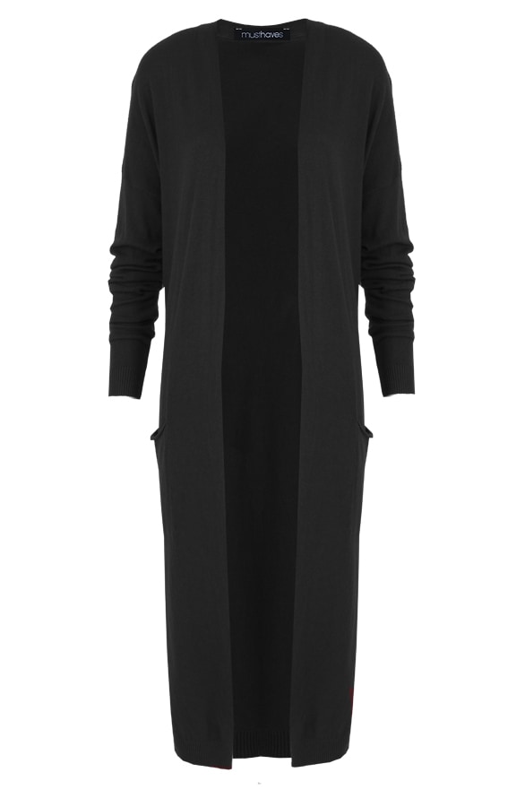 Long Jersey Cardigan Black – shoparchief